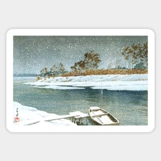 Snow at Koshigaya by Kawase Hasui Sticker